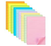 3Set Lined Sticky Notes Pastel Colors Large Ruled Post Colorful Er Sticking Power Memo Pads for Notebook,Office