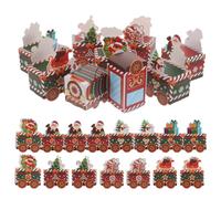 3set Train Shape Advent Calendar Boxes 24 Day Classic Festive Motifs | Securely Holds Chocolates, Stickers or Crafts, Resists Collapsing, for Home Celebrations and Festive Party Favors