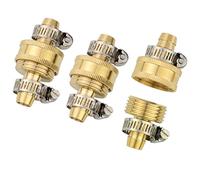 3Sets Brass 1/2" Garden Hose Mender End Repair Male Female Connector with Stainless Clamp