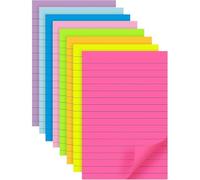 3Sets Lined Sticky Notes SelfStick Pad with Bright and Colorful Big Rectangular Design for Offic for Notebook,Office