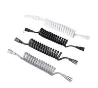 3sets Telephone Line 1.5m/2m 4 Color Sink Shower Hose Spring Flexible Water Plumbing Toilet Bidet Sprayer Bathroom Accessories for Bathroom(Grey-1.5M)