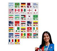 3Sets Temporary Tattoo for Global Football 2026,32 Nation Flags Tattoos Stickers,Waterproof Flags Footballs Fake Stickers Sets,Iran Flag for Teens Boys Fakes Tattoos Gift Party Bag Filler