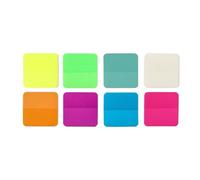 3Sets Transparent Sticky Notes Waterproof Tabs Times Stickers Memo Pad School Stationery for Notebook,Office(Mixed Color 1)