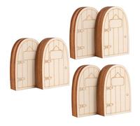 3sets Wooden Fairy Doors with Message Board Miniature Garden Adornment Creative Decoration for Home Unpainted Crafting Durable for Custom Colors 20pcs*3