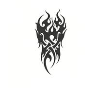 3sheets Flame Totem Traditional Pattern Juice Tattoo Sticker Male Semi-Permanent Waterproof Non-Reflective Niche