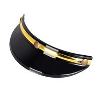 3Snap Motorcycle Helmet Visor - Open Face Helmet Visor Peakk 3-Snap | Helmet Peakk Shield Open Face | Sun Shade Protector Black Shield | Scratch Resistant Polycarbonate For Sun Protection