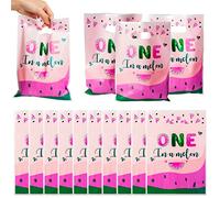 3sscha 50Pcs One in A Melon Party Favor Bag Watermelon Themed Waterproof Goodie Bag with Die Cut Handles Summer Glossy Plastic Candy Gift Bags for Kid First Birthday Baby Shower Decoration Supplies
