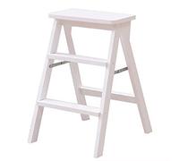 3Step Folding Stool for AdultsSeniors Portable WooLadder for KitchenBedroom and Sturdy White Design