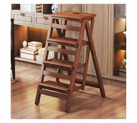 3Step Folding Stool Wooden Portable Ladder NonSlip Kitchen Chair Versatile Step Stool for Countertops High Chair and Storage Solutions