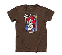 3styler Dick Dastardly Men's T-Shirt Racing Crazy Cars Cotton T-Shirt Short Sleeves Cartoon 70s - Vulture Squadron - Classic Line - 100% Cotton 185 g/m², Chocolate (Dick Vulture), XL