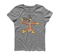 3styler The Fury of Hong Kong Penrod Penry Pooch Hong Kong Phooey Karate Women's T-Shirt - 70's Cartoons Shirt - Classic Line - 100% Cotton 185gsm, heather grey, L