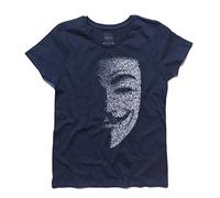 3stylershop V T-Shirt for Vengeance - Guy Fawkes Mask - Blue - M