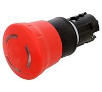 Przycisk bezpieczeństwa podświetlany 22mm tworzywo czerwony 40mm odbl. przez obr