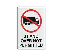 3T And Over Not Permitted Reflective Rust Free Aluminum Weight Limit Sign, 8 X 12 In