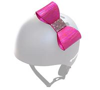 3T-SISTER Handmade Helmet Bow, Pink, Women's Motorcycle Helmet Accessory, Reusable Design, Crystal Bling/Ombre Pink