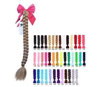 3T-SISTER Helmet Pigtails for Motorcycle Helmet Bicycle Helmet Ski Helmet Braids Hair Synthetic Pony Tails with Bow Knot Decoration 22Inch (40 Colors to Choose)