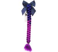 3T-SISTER Helmet Pigtails Gradient Ramp Helmet Braids Ponytail Helmet Hair with Suction Cup with Bowknot for Motorcycle Bike 1PCS 24inch -Ombre Deep Blue to Purple + Free Bracelet