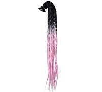 3T-SISTER Helmet Pigtails Gradient Ramp Helmet Ponytail Helmet Hair with Suction Cup for Motor Bike 1PCS 20inch Ombre Black to Pink + Free Bracelet + Free 3M Adhesive