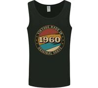 3TEES 65th Birthday Vintage Made In 1960 Mens Vest Tank Top Black M