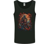 3TEES A Samurai Warrior With Swords Katana Kenjutsu Mens Vest Tank Top Black XL