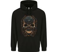 3TEES A Skull Made of Scrap Mens 80% Cotton Hoodie Black