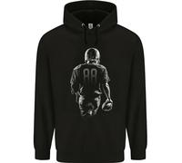 3TEES American Football Player Mens 80% Cotton Hoodie Black