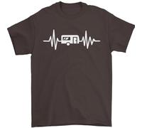 3TEES Cararvan Pulse Caravan Caravanning Mens T-Shirt 100% Cotton Dark Chocolate 2XL