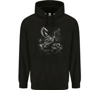 3TEES Chess Wars Mens 80% Cotton Hoodie Black