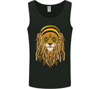 3TEES Dreadlock Rasta Lion Jamaica Jamaican Mens Vest Tank Top Black XL