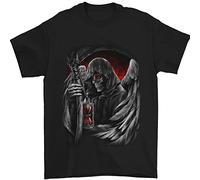 3TEES Grim Reaper Biker Gothic Heavy Metal Skull Mens T-Shirt 100% Cotton Black M