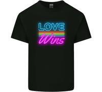 3TEES LGBT Love Wins Gay Pride Day Awareness Mens Light Cotton T-Shirt Black XL