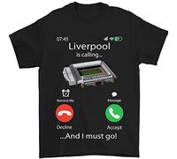 3TEES Liverpool is Calling Funny Football Mens T-Shirt 100% Cotton Black 2XL