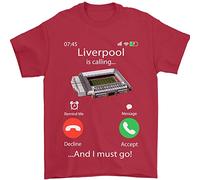3TEES Liverpool is Calling Funny Football Mens T-Shirt 100% Cotton Red 3XL