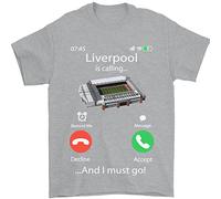3TEES Liverpool is Calling Funny Football Mens T-Shirt 100% Cotton Sports Grey 4XL