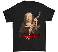 3TEES Marilyn Mafioso AK-47 Gangster Mafia Mens T-Shirt 100% Cotton Black XL