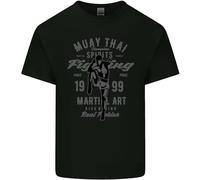 3TEES Muay Thai Fighting MMA Martial Arts Gym Mens Light Cotton T-Shirt Black L
