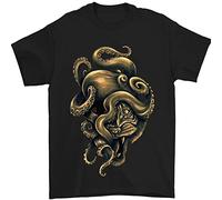 3TEES Octiger Octopus Kraken Cthulhu Tiger Mens T-Shirt 100% Cotton Black XL