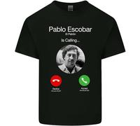 3TEES Pablo Escobar El Patron is Calling Mens Light Cotton T-Shirt Black XL