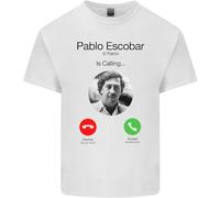 3TEES Pablo Escobar El Patron is Calling Mens Light Cotton T-Shirt White L