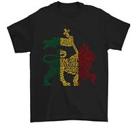 3TEES Rasta Lion Jamaica Reggae Music Jamaican Mens T-Shirt 100% Cotton Black 3XL