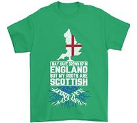 3TEES Scotland My Roots are Scottish Mens T-Shirt 100% Cotton Irish Green L