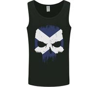 3TEES Scotland Skull Scottish Gym Flag Biker Mens Vest Tank Top Black XL