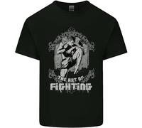 3TEES The Art of Fighting MMA Muay Thai Mens Light Cotton T-Shirt Black M