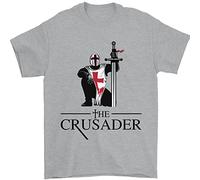 3TEES The Cusader Knights Templar St Georges Day Mens T-Shirt 100% Cotton Sports Grey 5XL