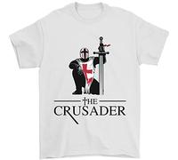 3TEES The Cusader Knights Templar St Georges Day Mens T-Shirt 100% Cotton White 2XL