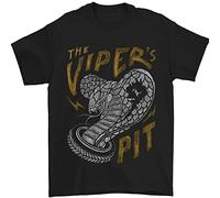 3TEES The Vipers Pit Motorcycle Motorbike Biker Mens T-Shirt 100% Cotton Black 5XL