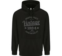 3TEES Vintage 1984 41st Birthday Hoodie for Men - 80% Cotton, Fun Black Gift