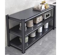 3Tier Adjustable Kitchen Storage ShelfStanding Baker's Rack Microwave & Toaster Organizer Utility Shelving UnitBlack 60x35x80cm for Efficient Space Saving