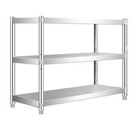 3Tier Adjustable Stainless Steel Shelving Unit HeavyDuty Storage Rack for Kitchen Restaurant Office Garage Workshop Home (120x40x100CM)