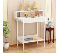 3Tier Altar Table White Puja nd for Home Decor Prayer Riser for Living Room Bedroom Office Bathroom 118x60cm (46.5x23.6in)